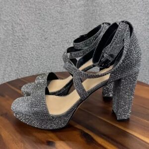 Elegant Silver Women's Heels